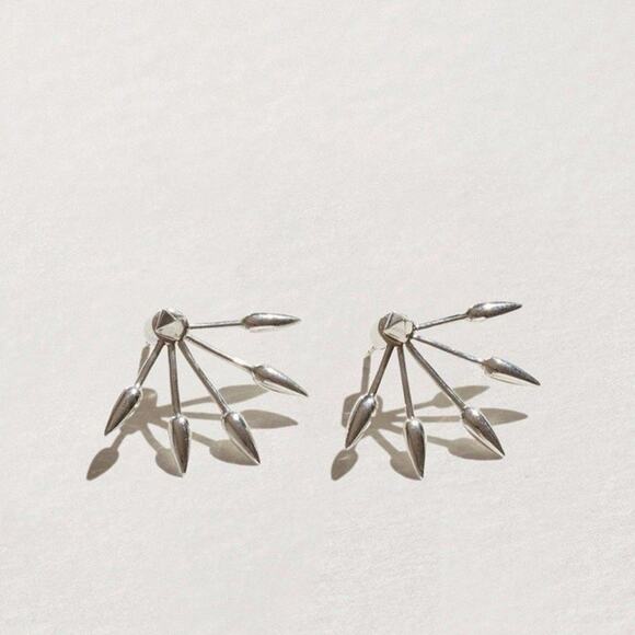 Pamela Love Sterling Silver Five Spike Stud Earrings - One Size - Picture 1 of 4